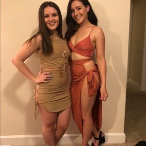 Oh Polly sexy salmon colored two piece set